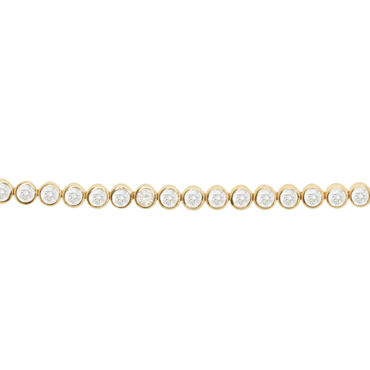 14kt gold large diamond bezel tennis bracelet