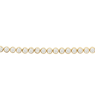 14kt gold large diamond bezel tennis bracelet