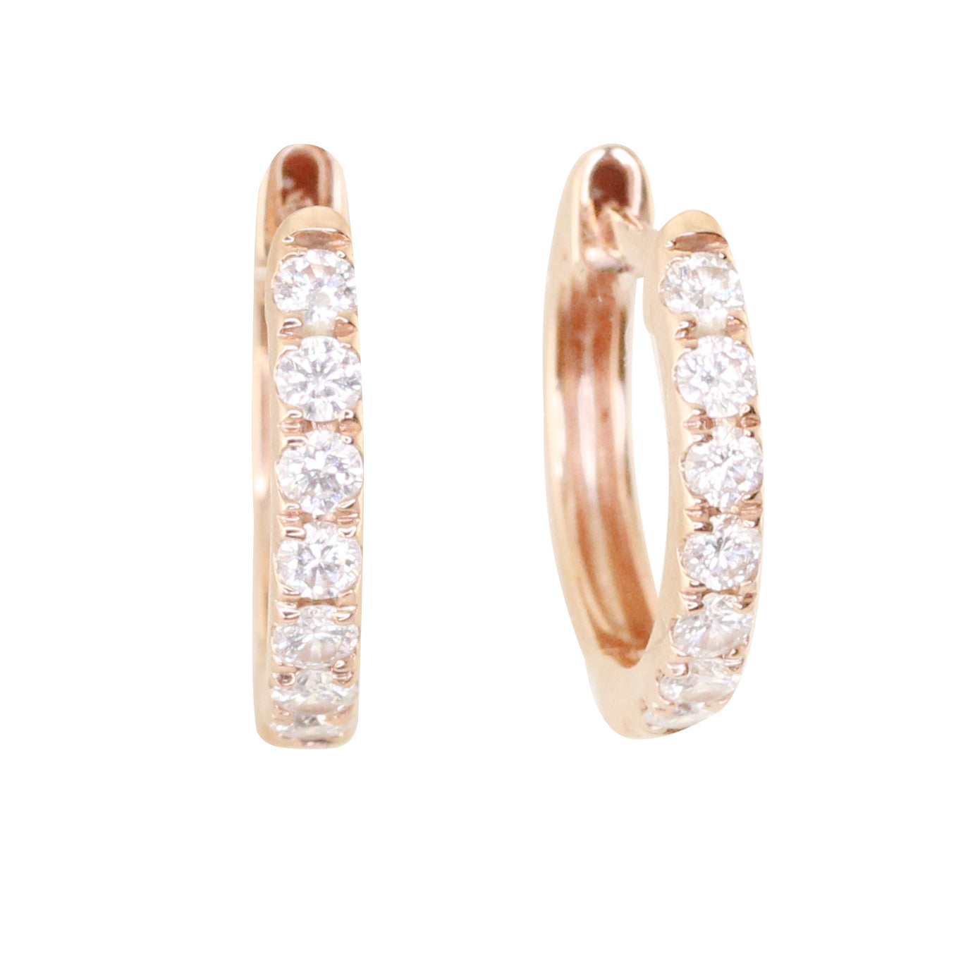 14kt gold little diamond hoops - Luna Skye