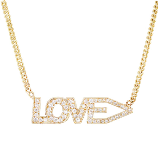 14kt gold and diamond love is greater than necklace - Luna Skye