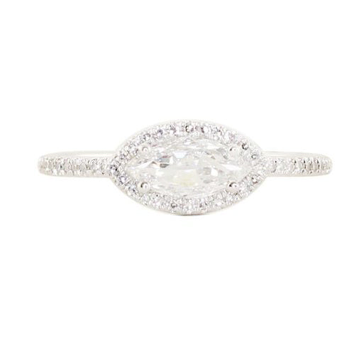 14kt gold rose cut marquise diamond ring - Luna Skye