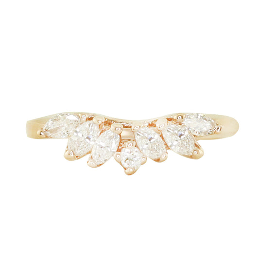 14kt gold marquise diamond ring guard