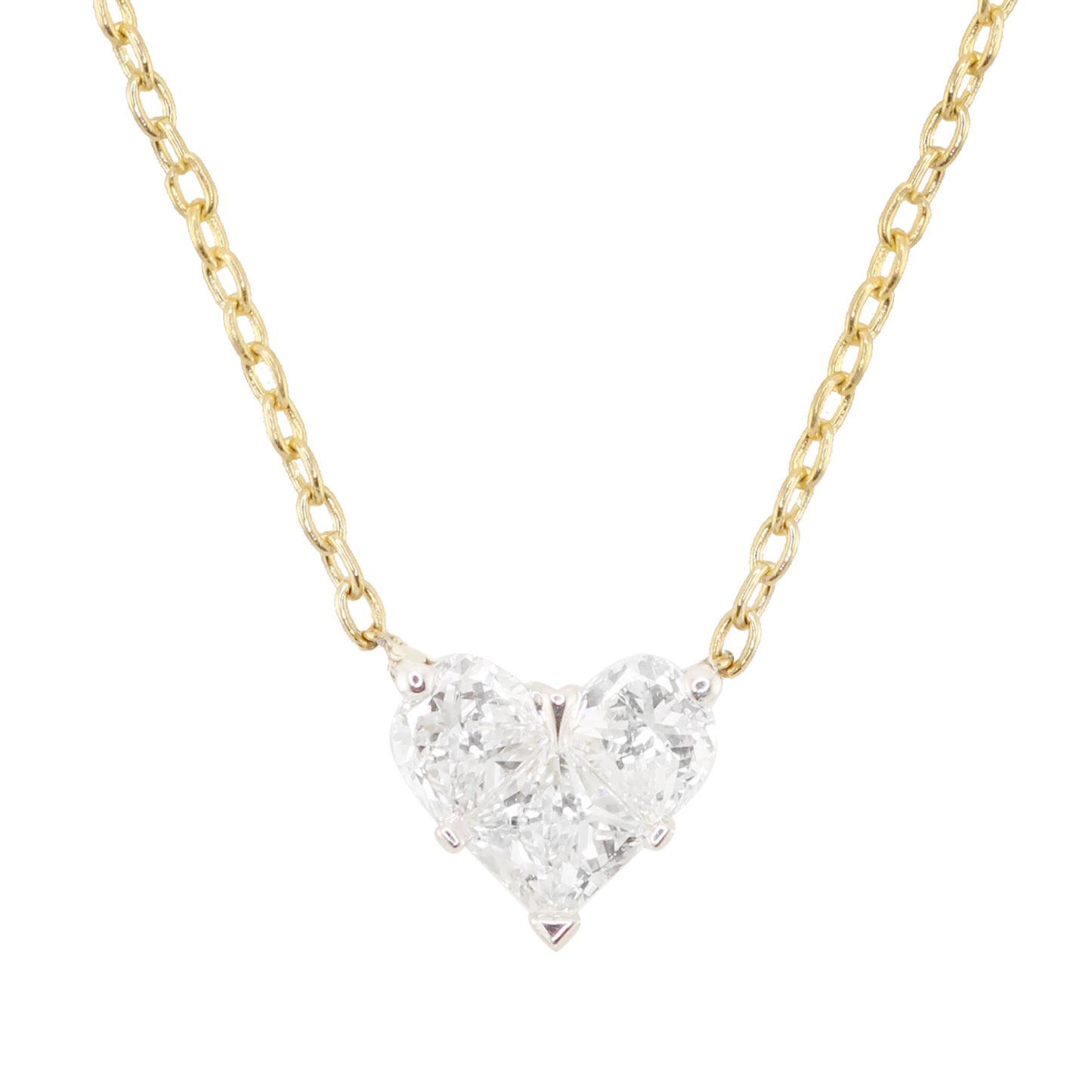 14kt gold and diamond mini full diamond heart necklace - Luna Skye