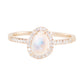 14kt gold and diamond mini moonstone ring - Luna Skye