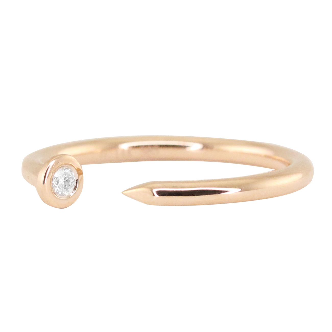 14kt gold and diamond mini nail ring - Luna Skye