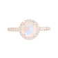 14kt gold and diamond round mini moonstone ring - Luna Skye
