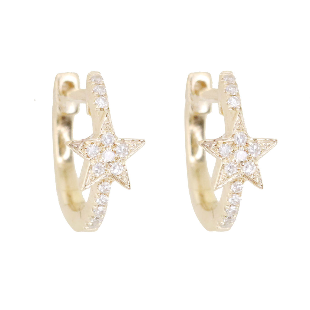 14kt gold and diamond mini star hoops – Luna Skye