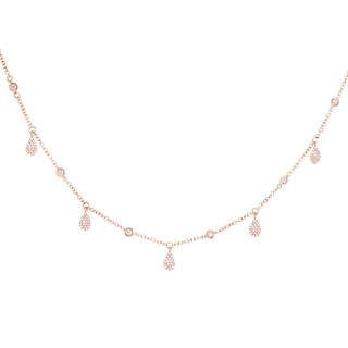 14kt gold mini teardrop diamond drip choker necklace - Luna Skye