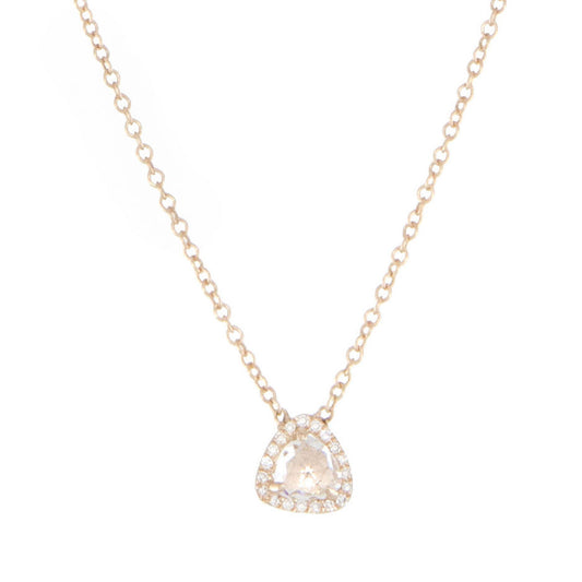14kt gold and diamond mini topaz necklace - Luna Skye