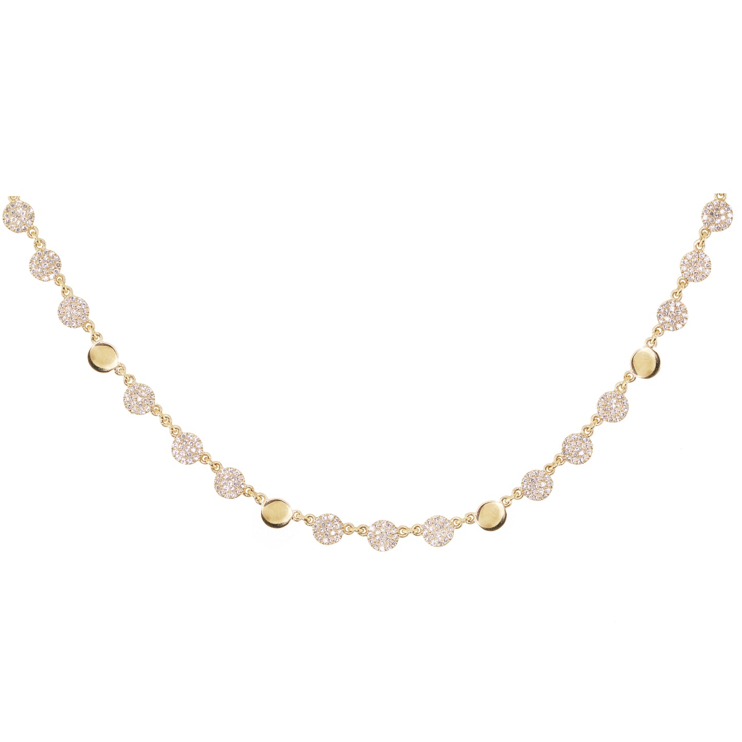 14kt gold and diamond mixed disk necklace - Luna Skye