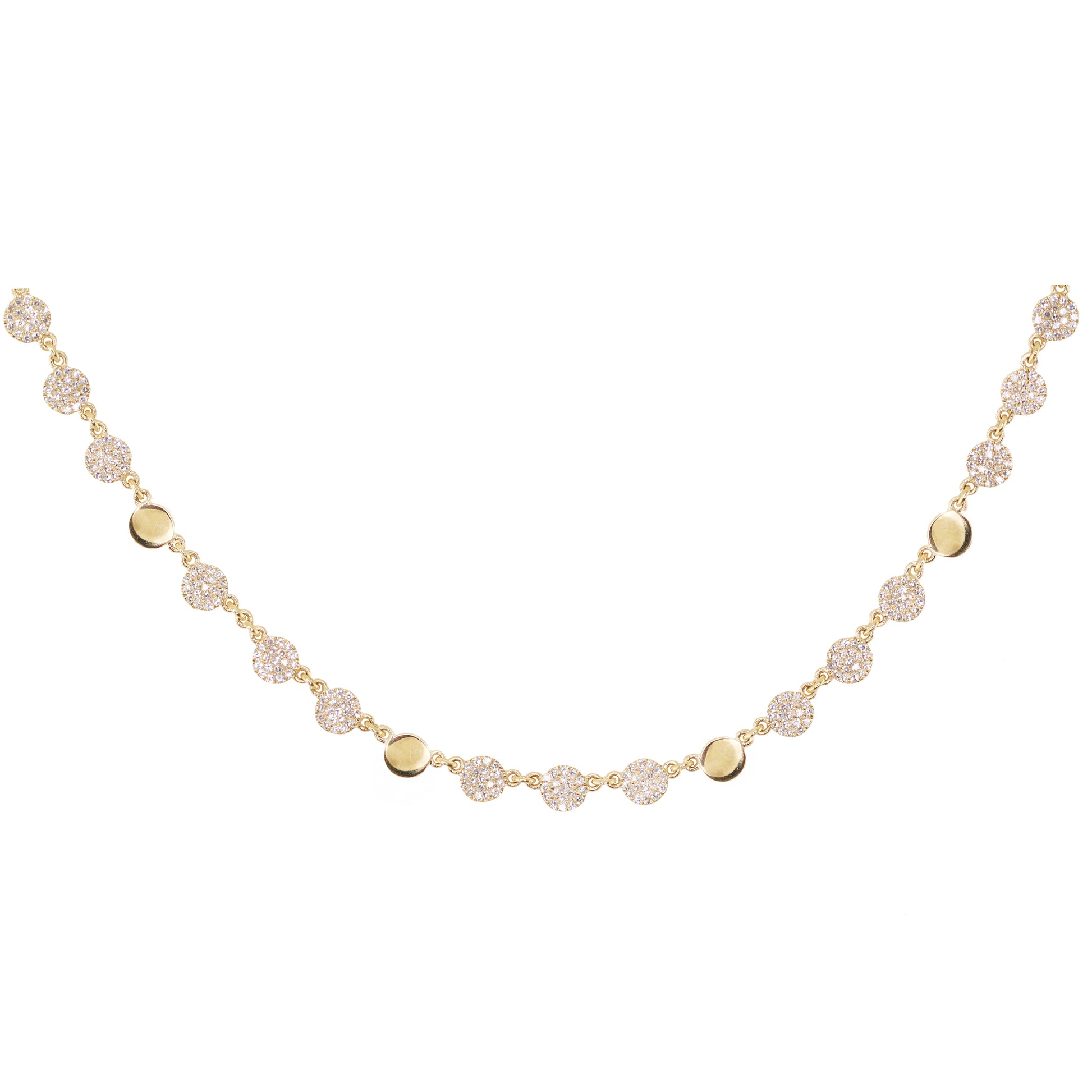 14kt gold and diamond mixed disk necklace - Luna Skye