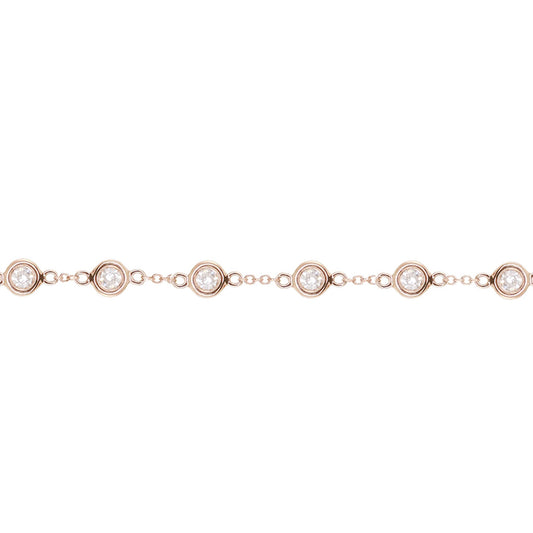 14kt gold multi diamond bezel bracelet
