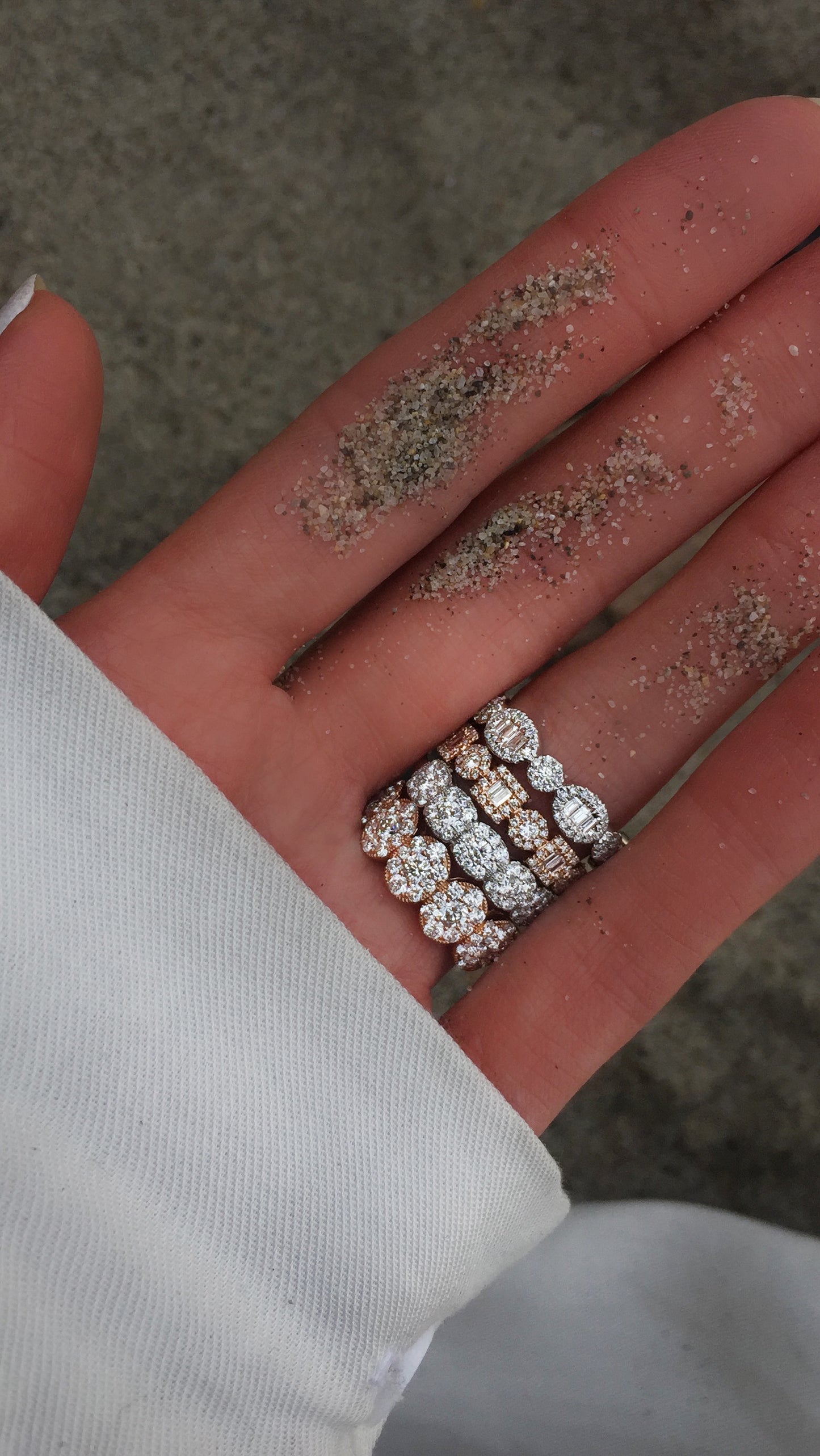 14kt gold oval baguette diamond band - Luna Skye