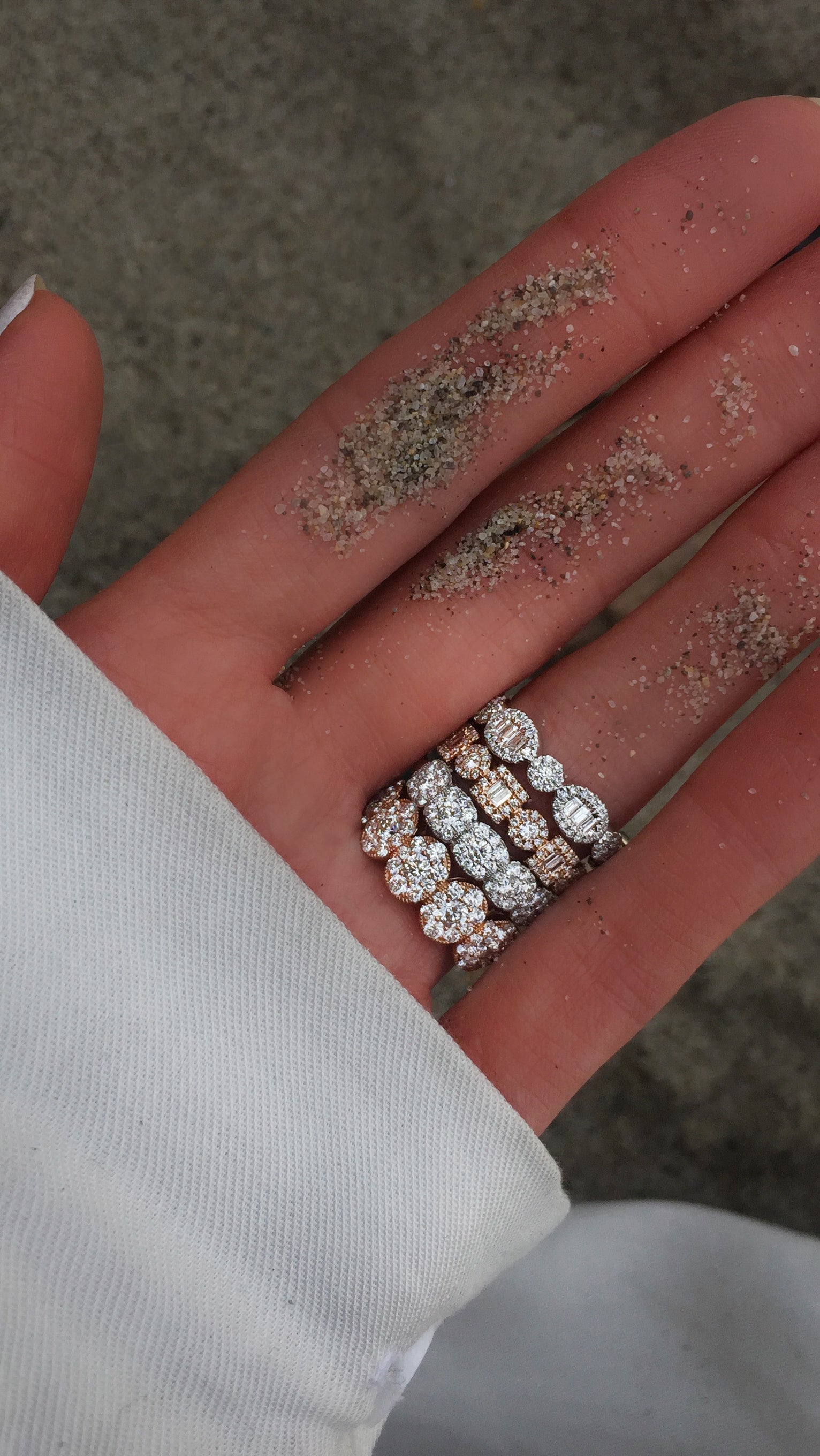 14kt gold oval baguette diamond band - Luna Skye