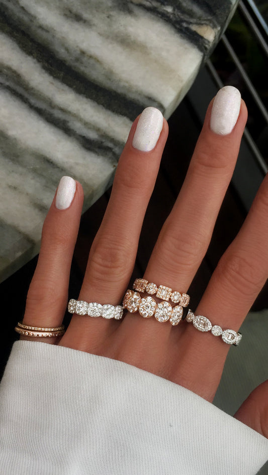 14kt gold five cushion diamond band - Luna Skye