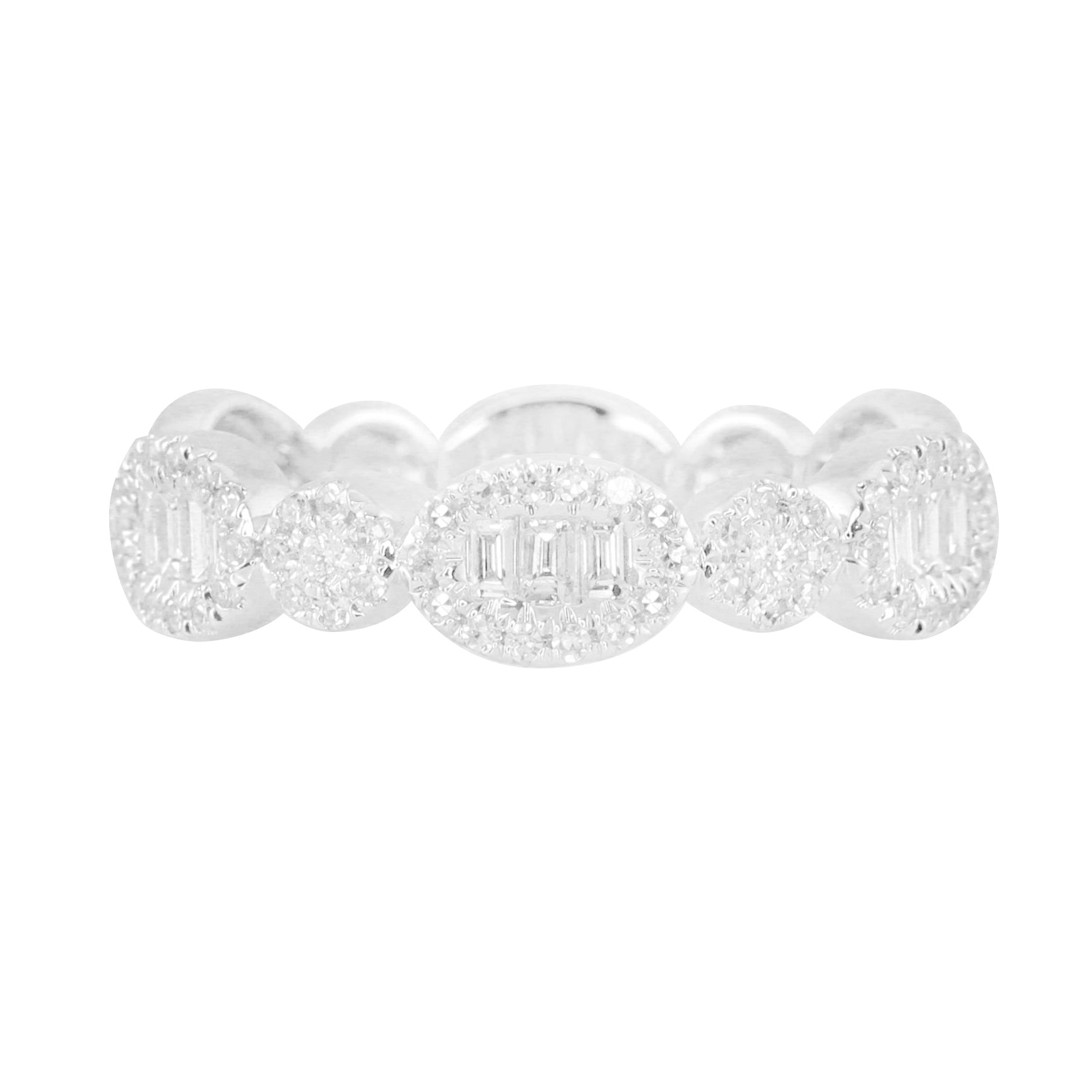 14kt gold oval baguette diamond band - Luna Skye