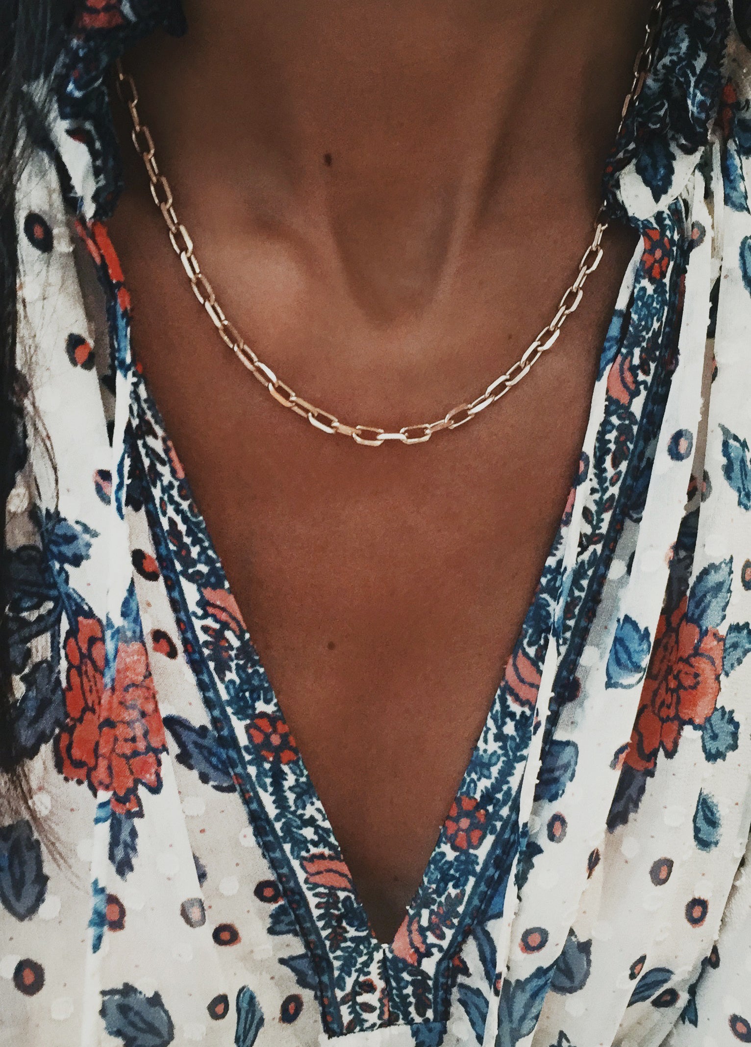 14kt gold thick paperclip chain - Luna Skye