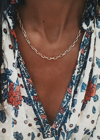 14kt gold thick paperclip chain - Luna Skye