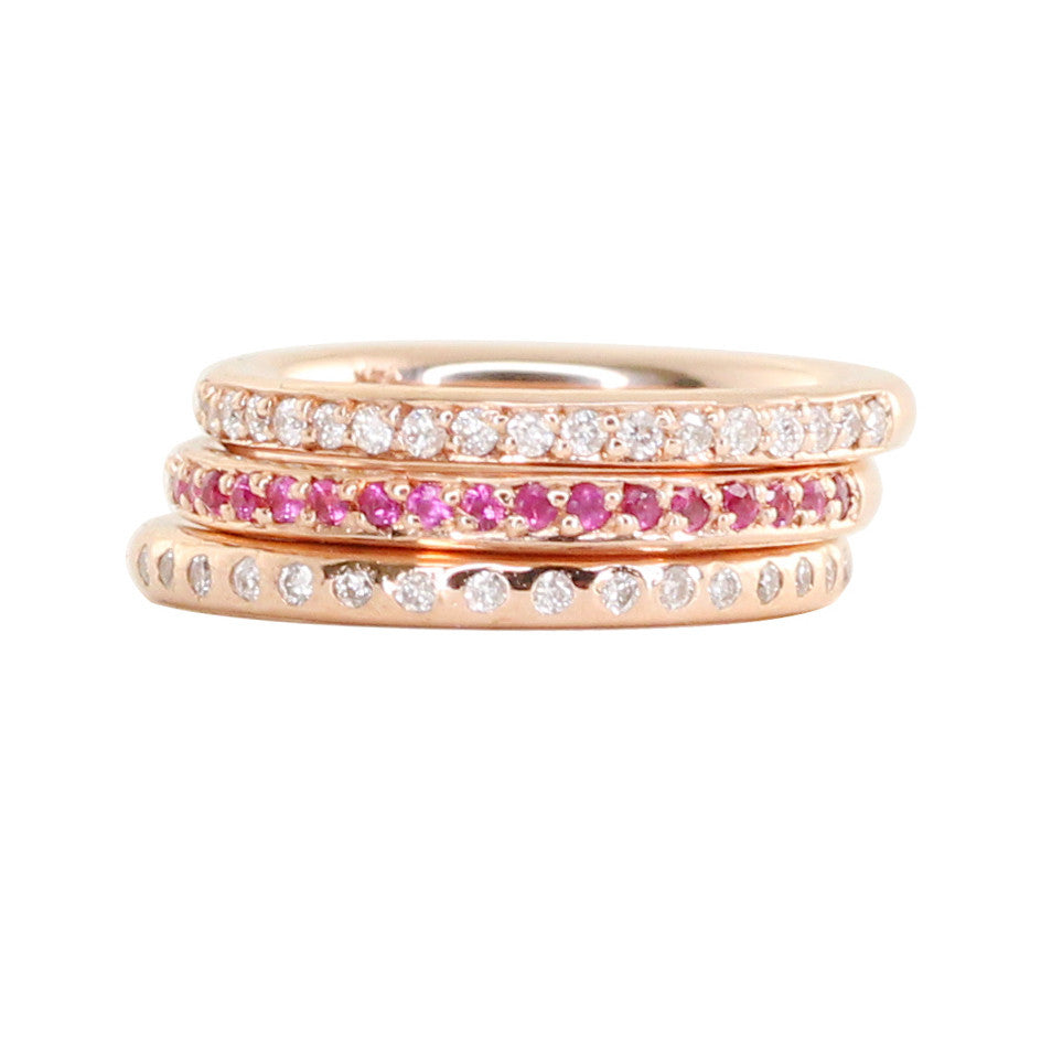 14kt gold pink sapphire pinky ring - Luna Skye
