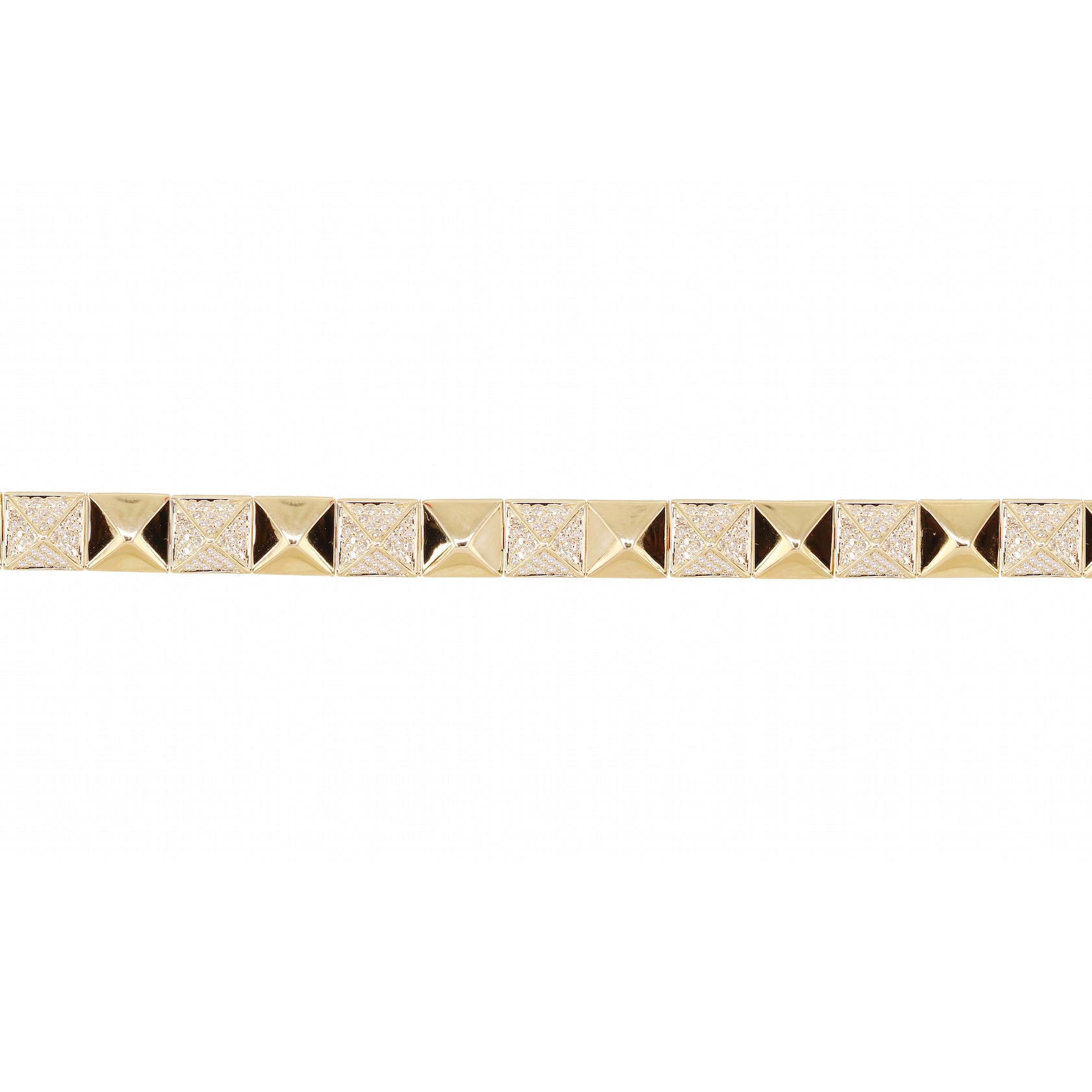 14kt gold alternating diamond pyramid bracelet - Luna Skye