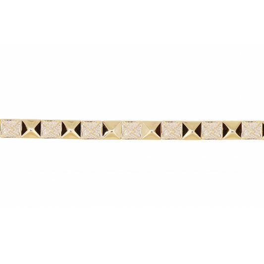 14kt gold alternating diamond pyramid bracelet - Luna Skye