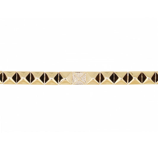 14kt gold and diamond pyramid bracelet - Luna Skye