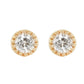14kt gold milgrain diamond round stud