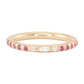 14kt gold baguette diamond and ruby band - Luna Skye