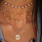 14kt gold and gray diamond starburst hammered disk necklace - Luna Skye