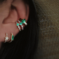 14kt gold and diamond emerald bezel ear band