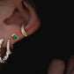 14kt gold emerald cut emerald bezel studs