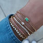 14kt gold emerald bezel chain link bracelet