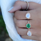 14kt gold and diamond single band emerald ring - Luna Skye