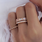 14kt gold diamond and moonstone band - Luna Skye