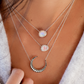 14kt gold and diamond free form moonstone necklace - Luna Skye