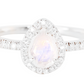 14kt gold and diamond single band teardrop moonstone ring - Luna Skye