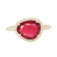 14kt gold and diamond single band ruby ring - Luna Skye