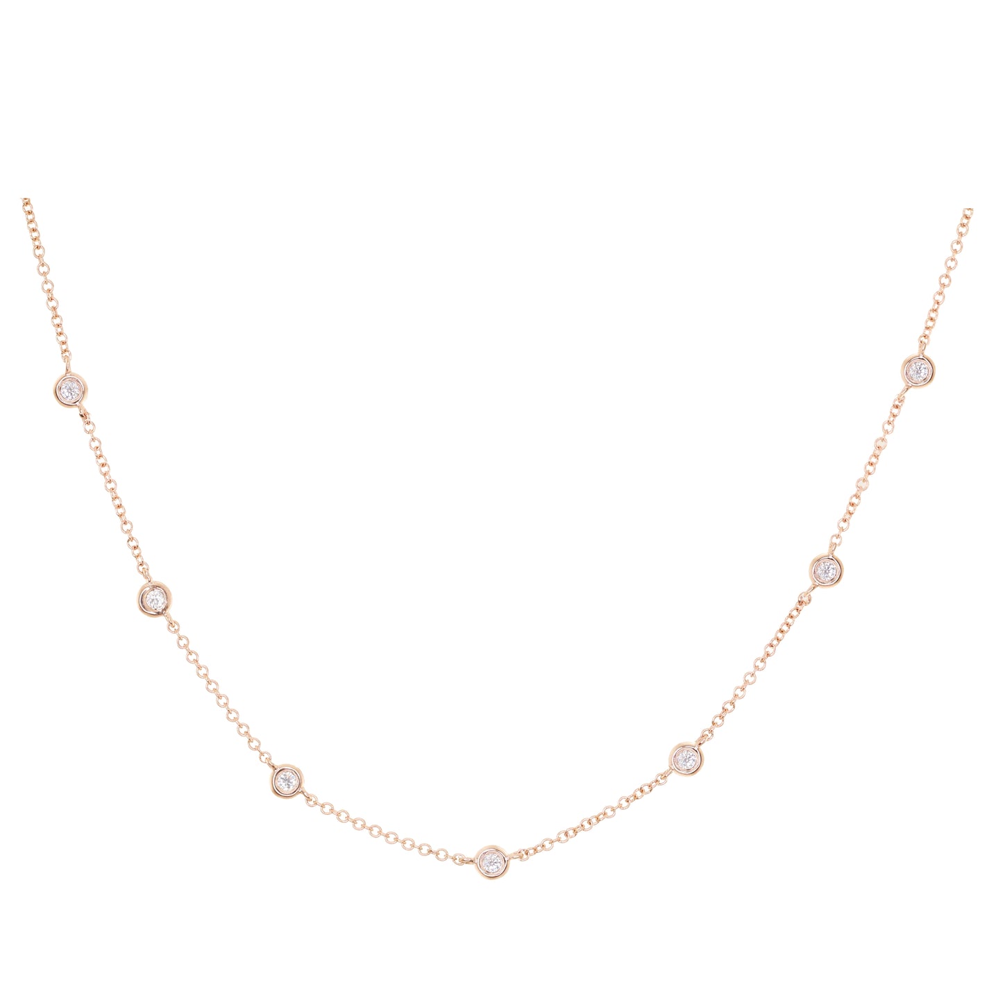 14kt gold diamond bezel choker necklace - Luna Skye