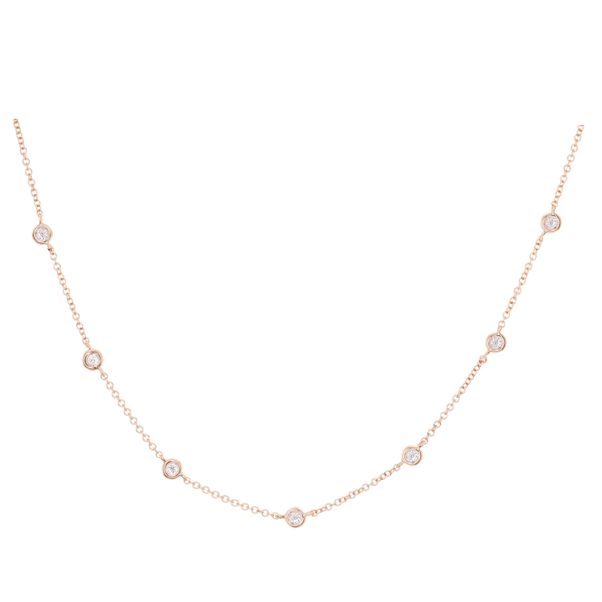 14kt gold diamond bezel choker necklace - Luna Skye
