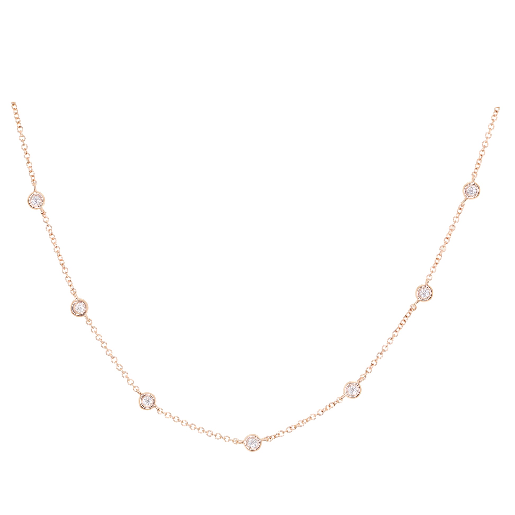 14kt gold diamond bezel choker necklace - Luna Skye