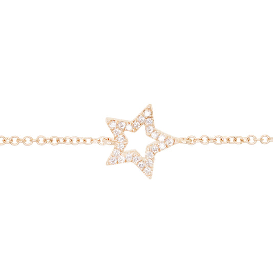 14kt gold and diamond star bracelet