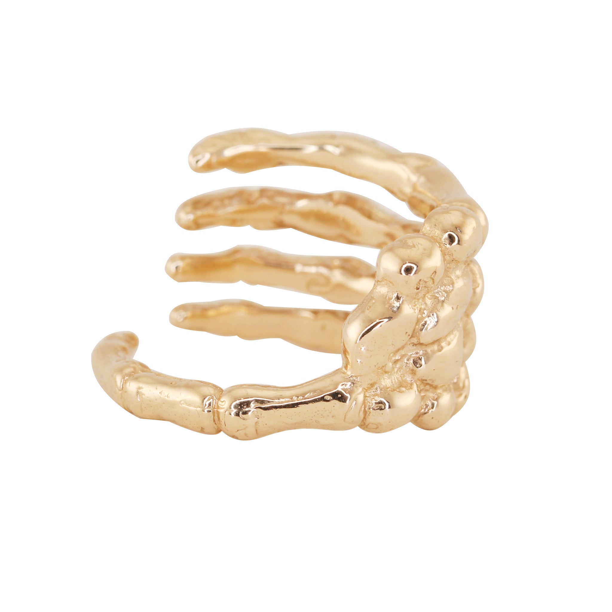 14kt gold and diamond skeleton hand ring – Luna Skye