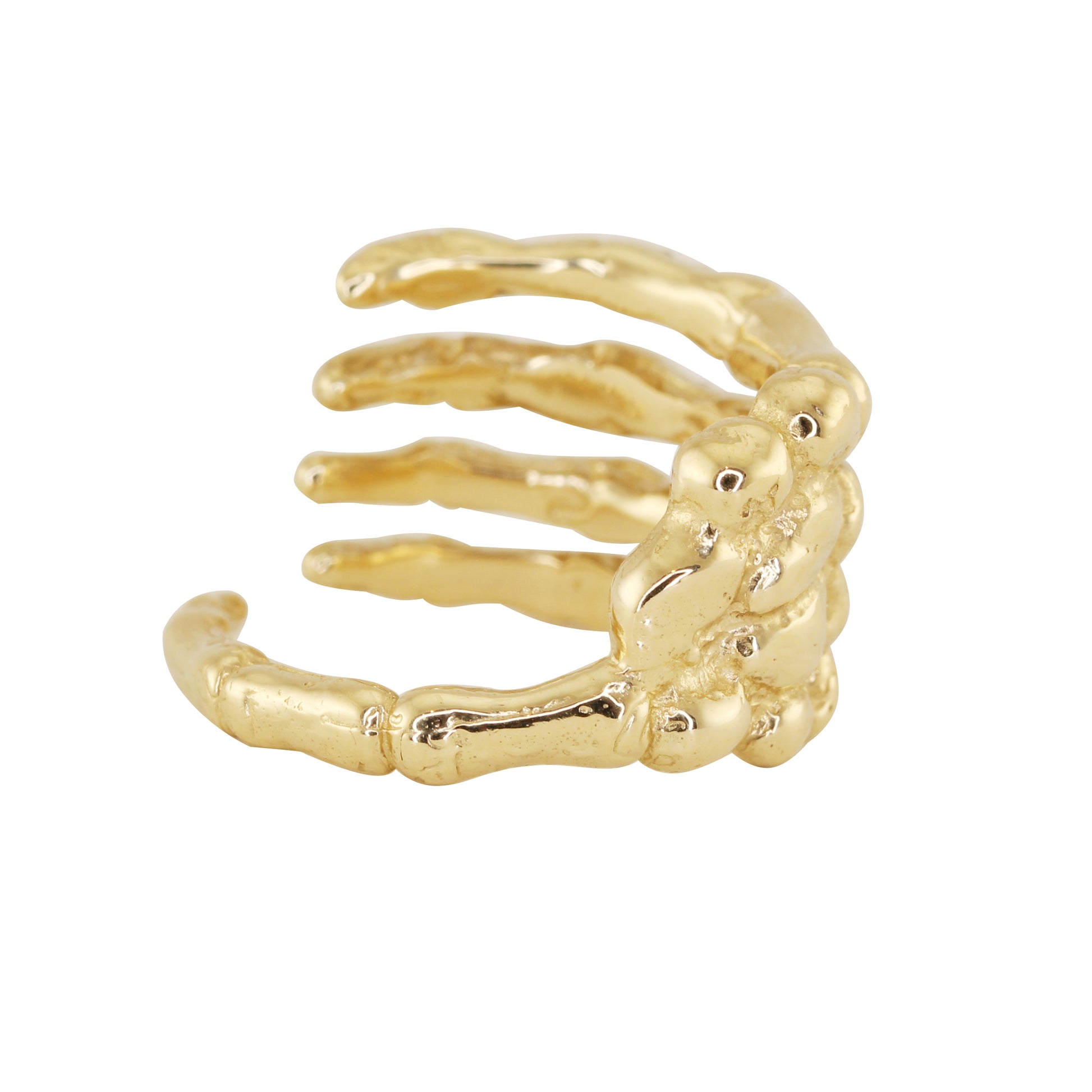 14kt gold and diamond skeleton hand ring - Luna Skye