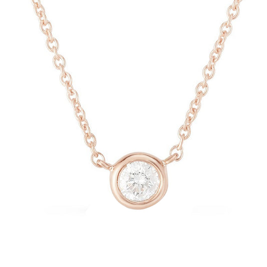 14kt gold solitaire diamond necklace - Luna Skye