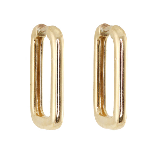 14kt gold solid square hoop