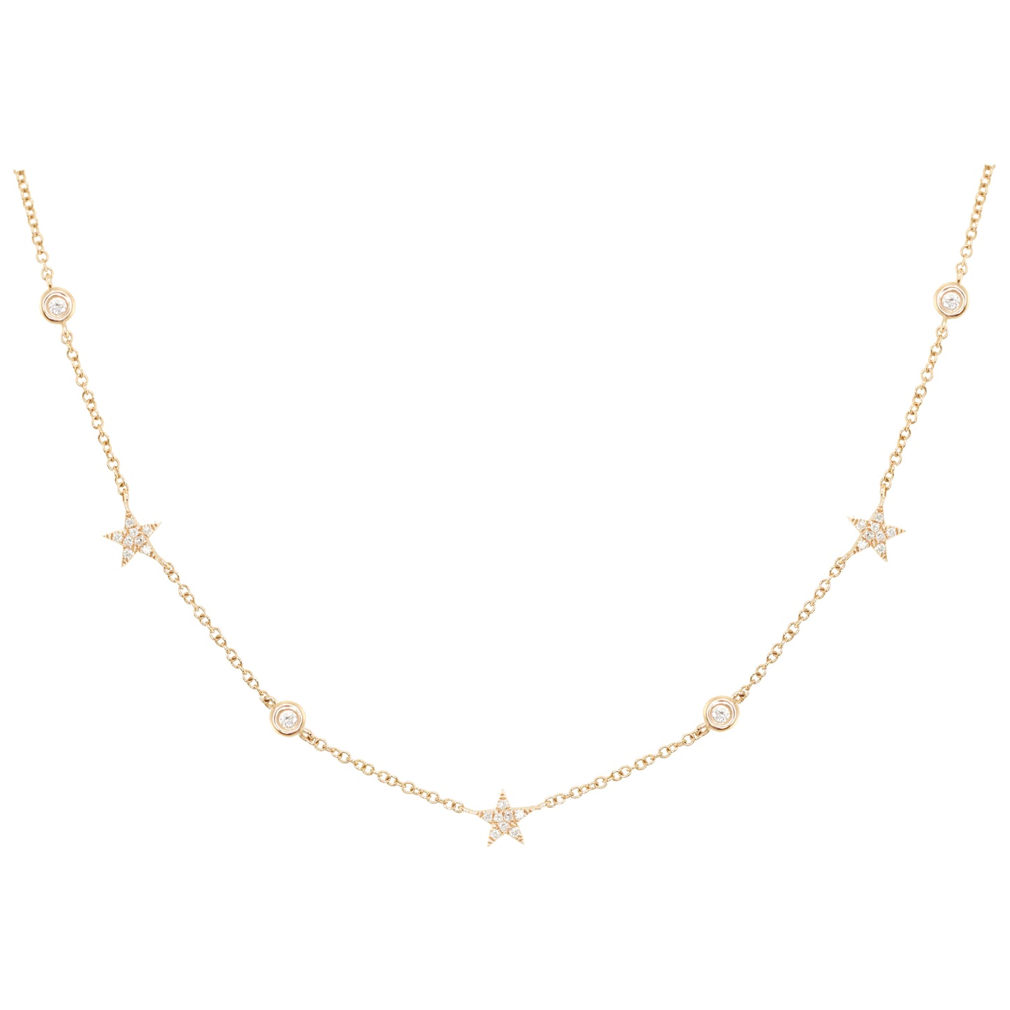 14kt gold and diamond star bezel necklace - Luna Skye