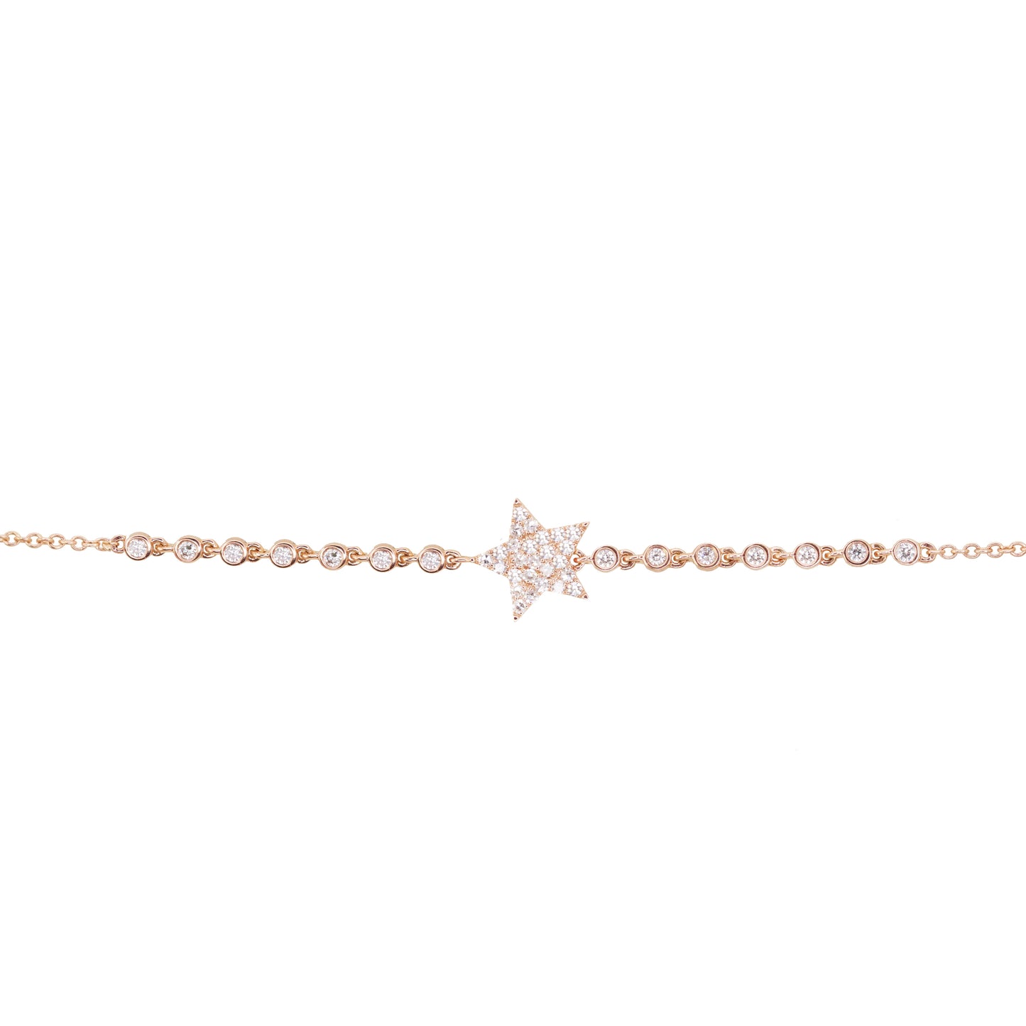 14kt gold and diamond star bezel bracelet - Luna Skye