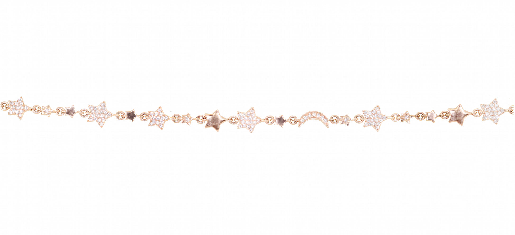 14kt gold diamond moon and star cosmos bracelet - Luna Skye