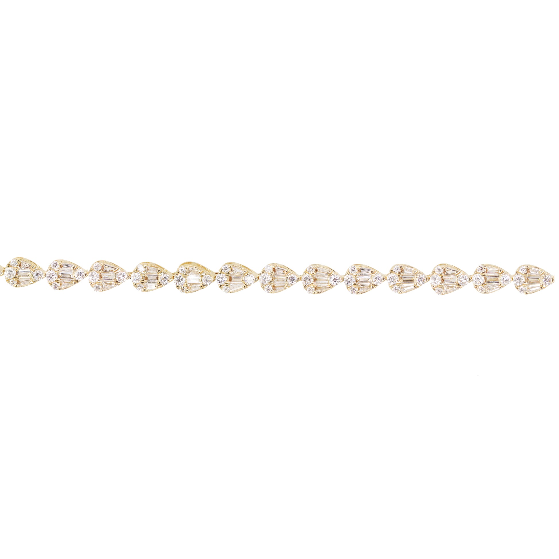 14kt gold full teardrop baguette diamond bracelet - Luna Skye
