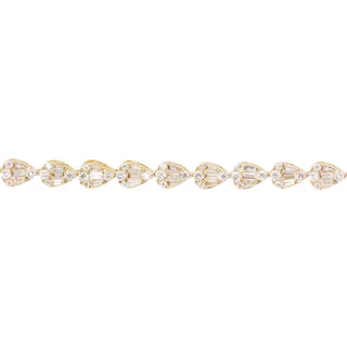 14kt gold full teardrop baguette diamond bracelet - Luna Skye